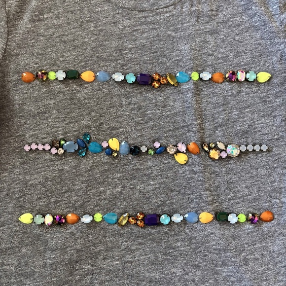 J.Crew Jewel Striped Gray T-Shirt Size Small - Picture 4 of 11